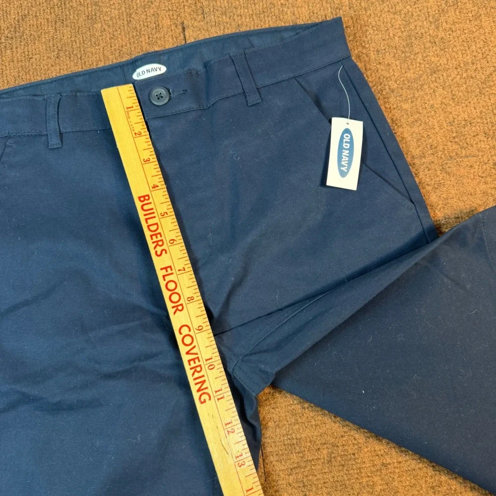 New Old Navy Boys Chino Shorts Navy Blue Uniform Stretch Size 16 320187-01-1